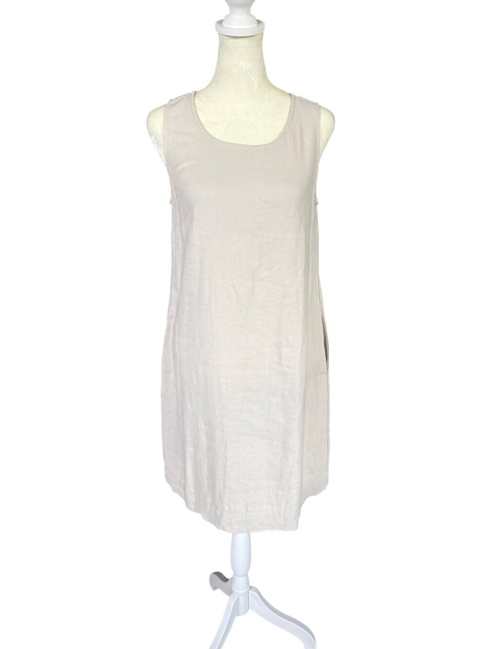 J. Crew women's linen blend sleeveless tank knee length shift dress size 2 - Picture 1 of 9